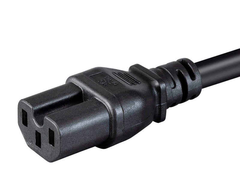 Monoprice Heavy Duty Power Cable - IEC 60320 C14 to IEC 60320 C15, 15 Amp, 1875 Watt, 125 Volt, 14AWG, 6 Feet, Black - Image 4